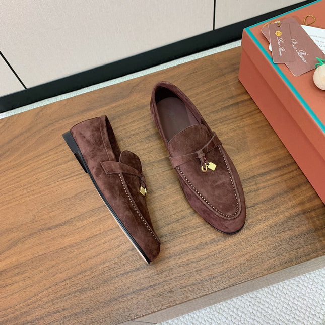 LP 26S SUMMER CHARMS WALK LOAFER IN DARK BROWN SUEDE GOLD HARDWARE