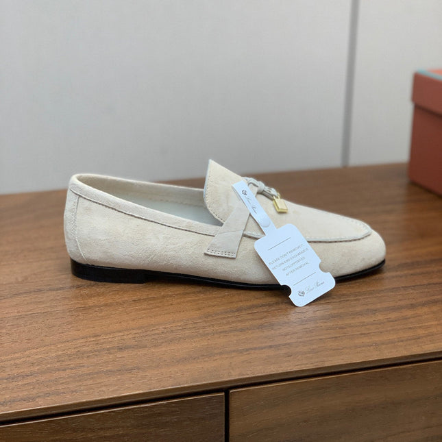 LP 26S SUMMER CHARMS WALK LOAFER IN CREAM WHITE SUEDE GOLD HARDWARE