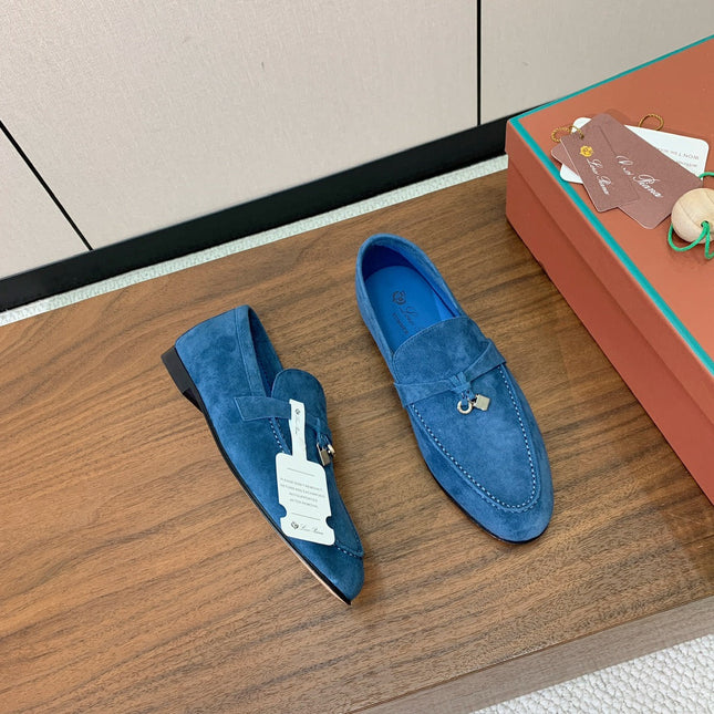 LP 26S SUMMER CHARMS WALK LOAFER IN DARK BLUE SUEDE SILVER HARDWARE