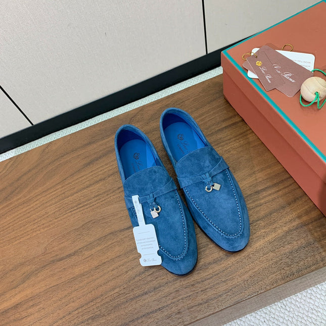 LP 26S SUMMER CHARMS WALK LOAFER IN DARK BLUE SUEDE SILVER HARDWARE