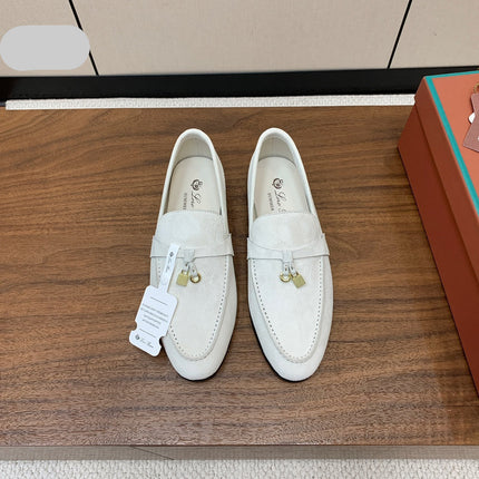 LP 26S SUMMER CHARMS WALK LOAFER IN WHITE SUEDE GOLD HARDWARE
