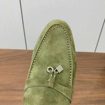LP 26S SUMMER CHARMS WALK LOAFER IN OLIVE GREEN SUEDE GOLD HARDWARE