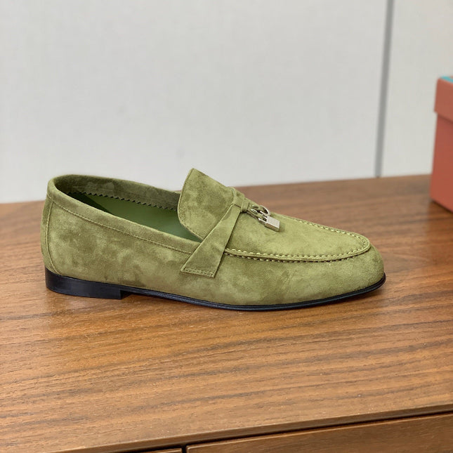 LP 26S SUMMER CHARMS WALK LOAFER IN OLIVE GREEN SUEDE GOLD HARDWARE