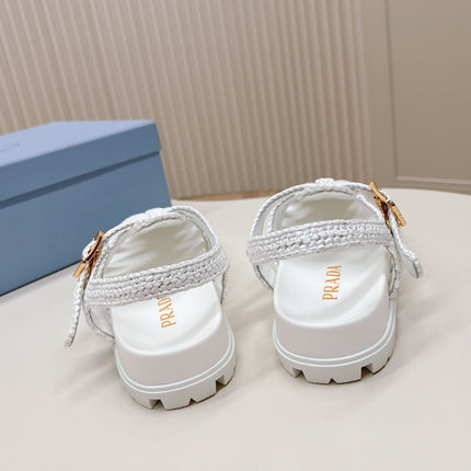 PRA RUBBER FISHERMAN SANDALS WHITE LAMBSKIN
