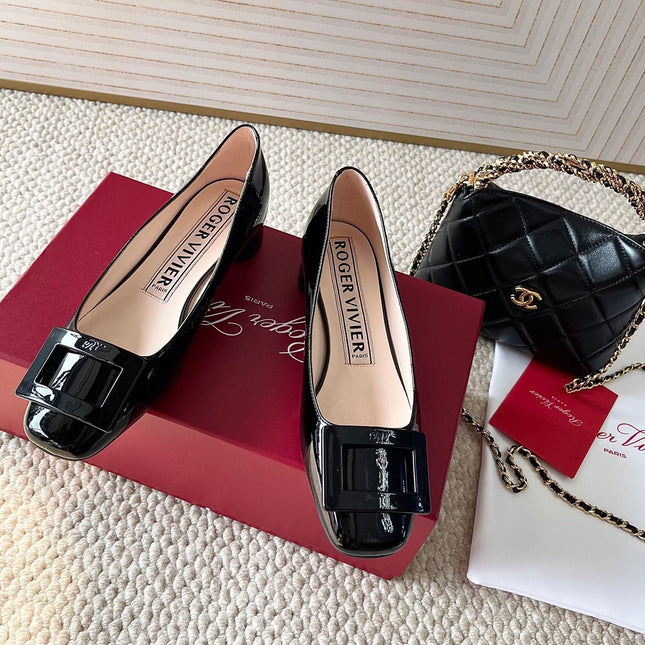 U LOOK BALLERINAS IN BLACK GLOSSY CALFSKIN