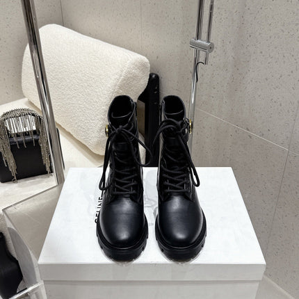 CELINE 26S MARTIN BOOTS IN BLACK CALFSKIN