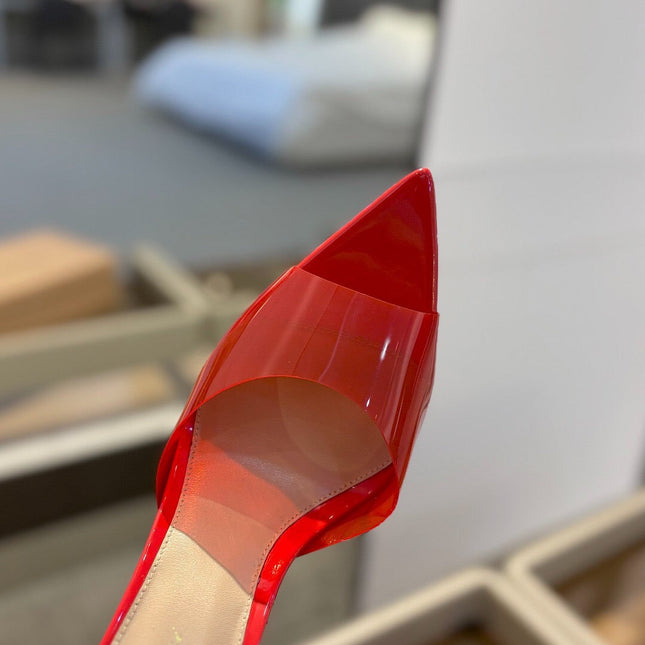 GIANVITO ROSSI 26S HEELED SANDALS 105 MM IN RED CALFSKIN