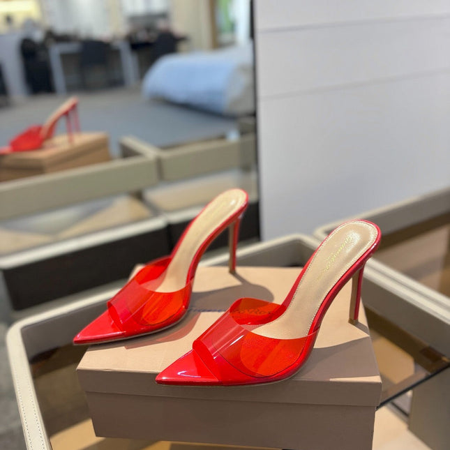 GIANVITO ROSSI 26S HEELED SANDALS 105 MM IN RED CALFSKIN