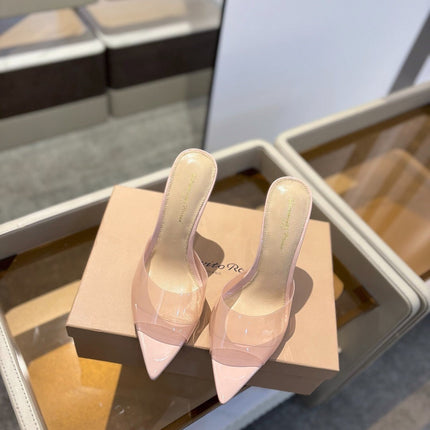 GIANVITO ROSSI 26S HEELED SANDALS 105 MM IN NUDE PINK CALFSKIN