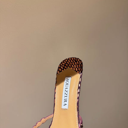 AQUAZZURA 26S HIGH-HEEL SANDALS 70 MM IN BURGUNDY SUEDE