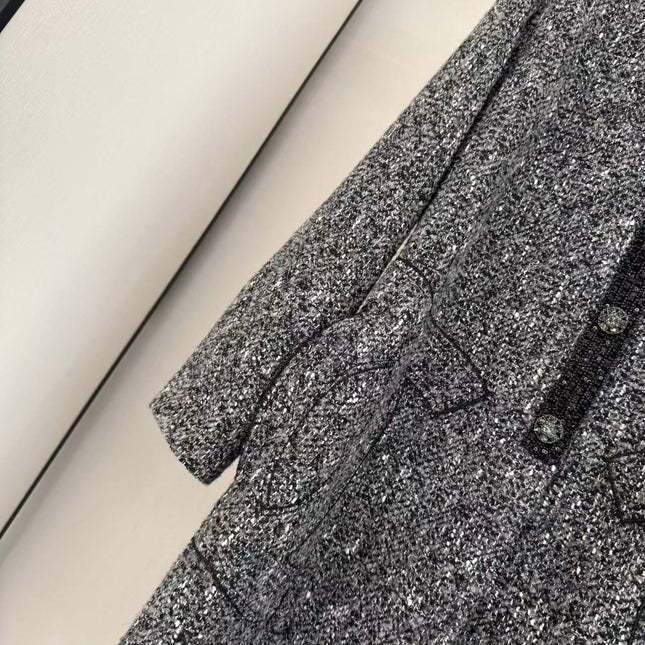 CHANEL 25S LONG TWEED COAT 422