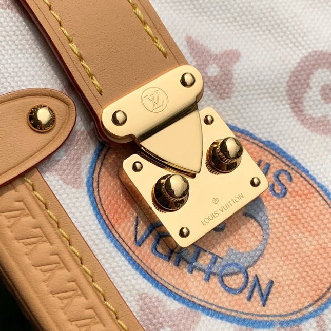 SIDE TRUNK MM 23.5 IN MONOGRAM DUNE CANVAS AND CALFSKIN
