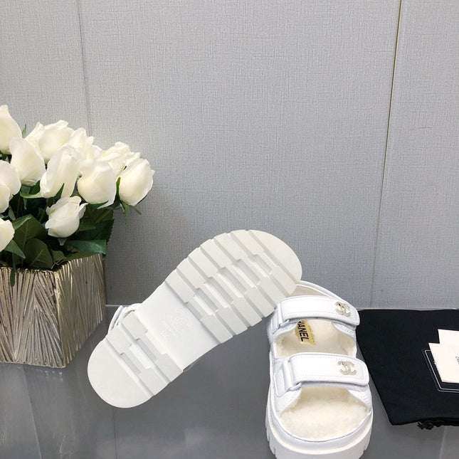 DAD SANDAL WHITE LAMBSKIN