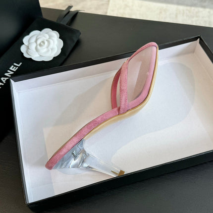Double C High Heel Rose Pink Lambskin
