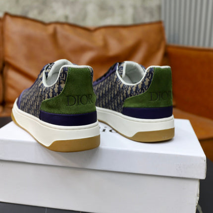 CD HOMME SNEAKERS NAVY CALFSKIN AND JACQUARD