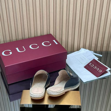 GUCCI 26S LOAFER MULES IN BLACK CALFSKIN