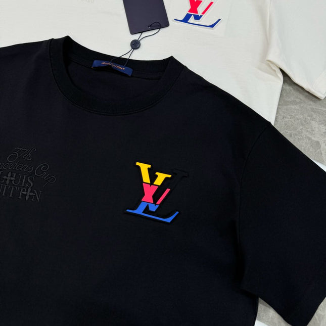 LV T-SHIRT IN BLACK COTTON 238789