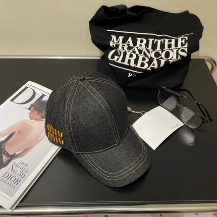 MIUMIU 26S DENIM BASEBALL CAP 340584