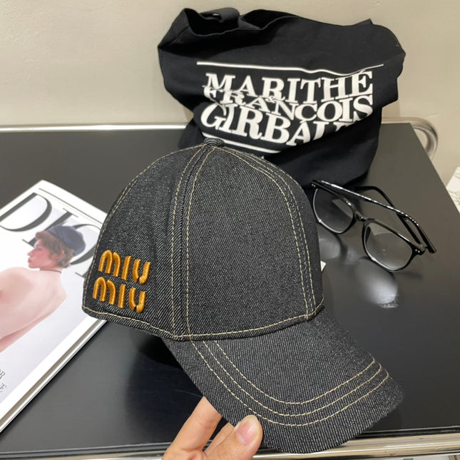 MIUMIU 26S DENIM BASEBALL CAP 340584