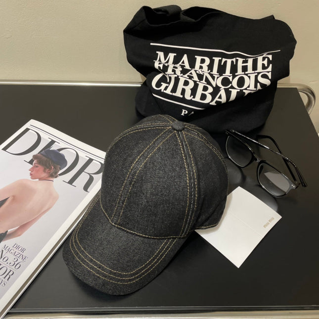 MIUMIU 26S DENIM BASEBALL CAP 340584