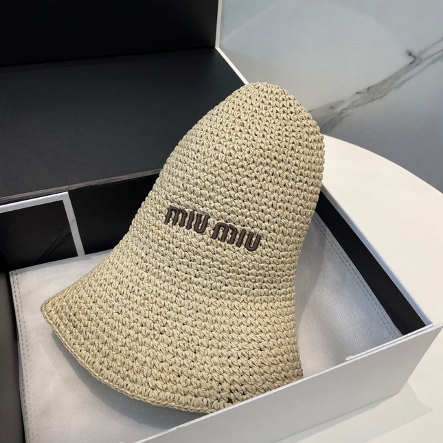 MIUMIU 26S WOVEN BUCKET HAT 339649