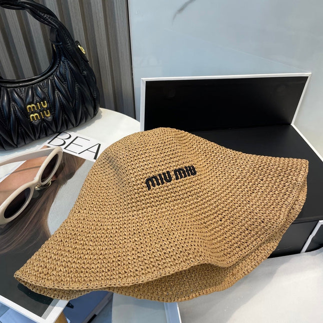 MIUMIU 26S WOVEN BUCKET HAT 339650