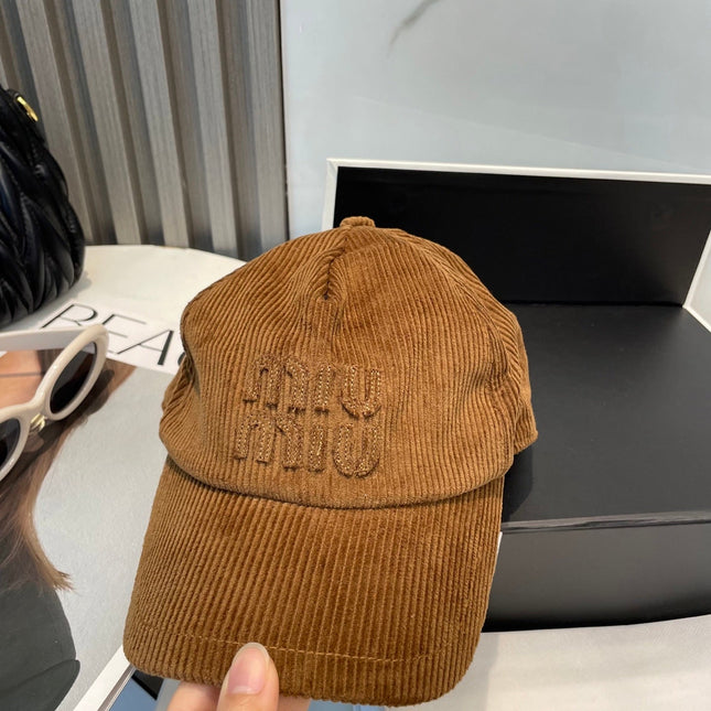 MIUMIU BASEBALL CAP IN BURNT ORANGE VELVET