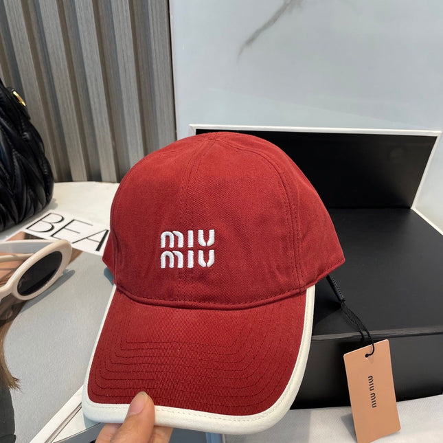 MIUMIU BASEBALL CAP IN RED FABRIC STYLE 9