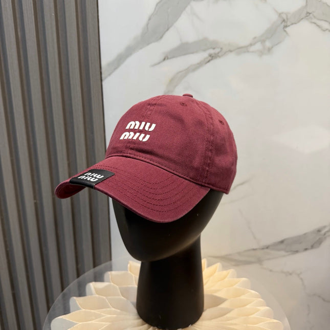 MIUMIU 26S BASEBALL CAP IN DARK RED 339688