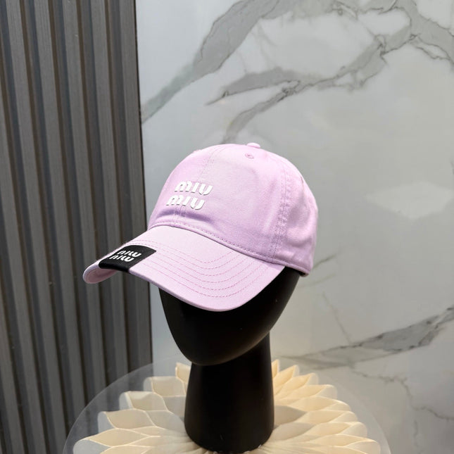 MIUMIU 26S BASEBALL CAP IN LIGHT PURPLE 339688