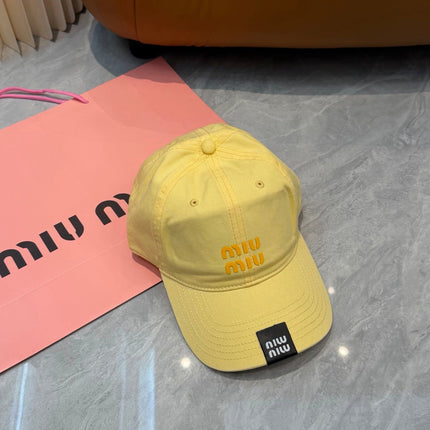 MIUMIU 26S BASEBALL CAP IN YELLOW 339689