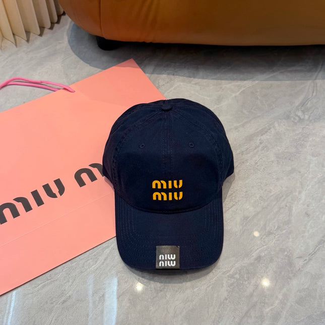 MIUMIU 26S BASEBALL CAP IN NAVY BLUE 339690