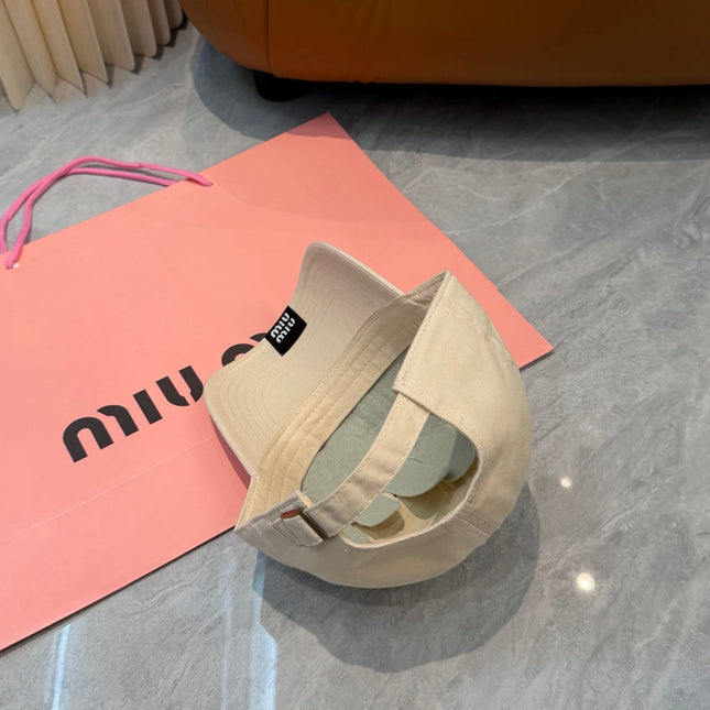 MIUMIU 26S BASEBALL CAP IN BEIGE 339691