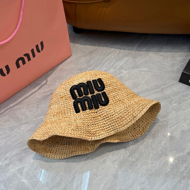 MIUMIU 26S STRAW BUCKET HAT 340665