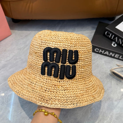 MIUMIU 26S STRAW BUCKET HAT 340665