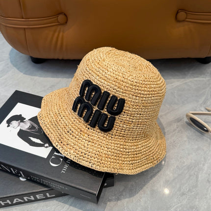 MIUMIU 26S STRAW BUCKET HAT 340665