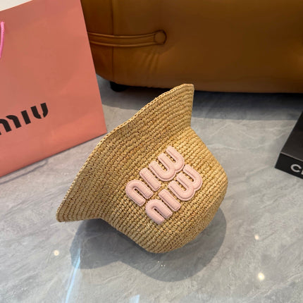 MIUMIU 26S STRAW BUCKET HAT 340666
