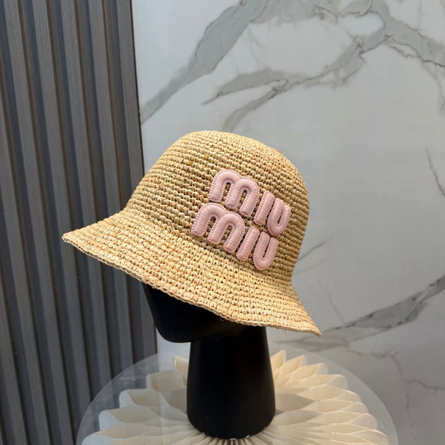 MIUMIU 26S STRAW BUCKET HAT 340666