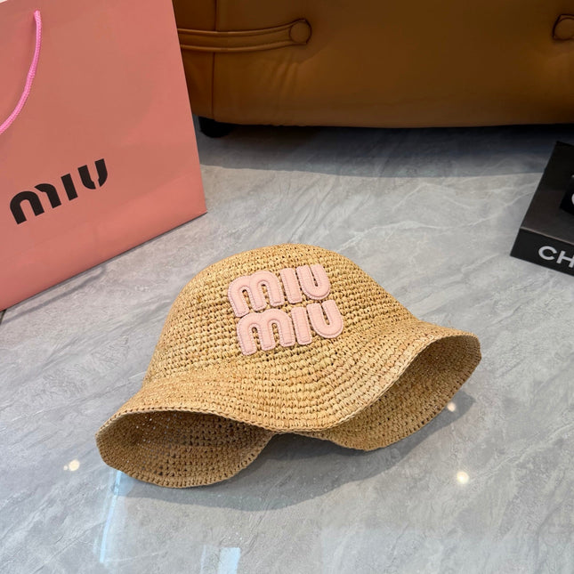 MIUMIU 26S STRAW BUCKET HAT 340666