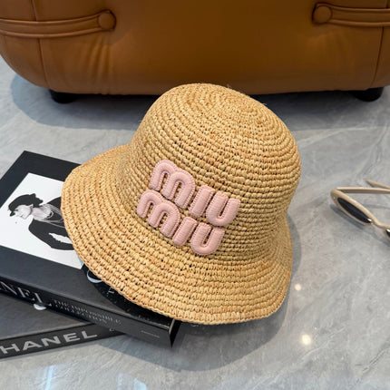 MIUMIU 26S STRAW BUCKET HAT 340666