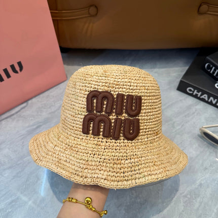 MIUMIU 26S STRAW BUCKET HAT 340667