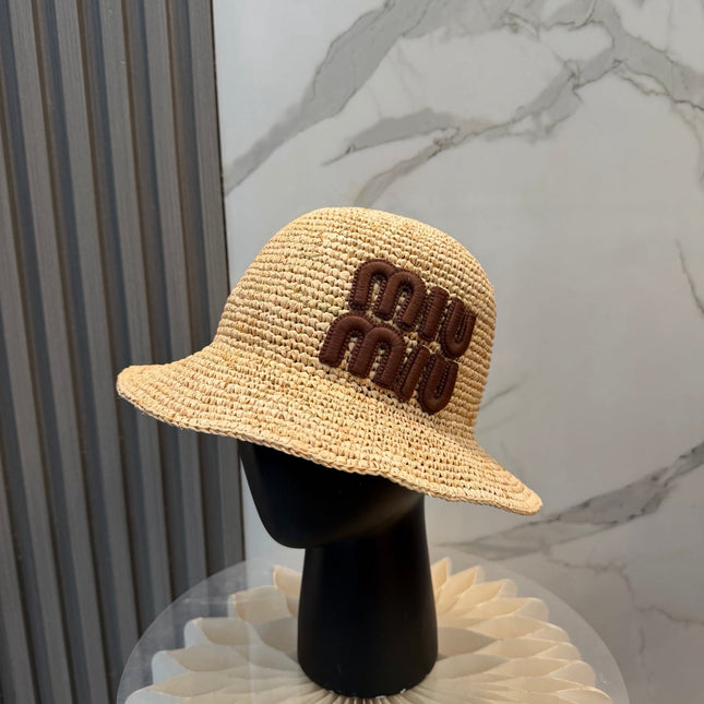 MIUMIU 26S STRAW BUCKET HAT 340667