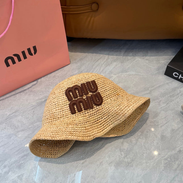 MIUMIU 26S STRAW BUCKET HAT 340667