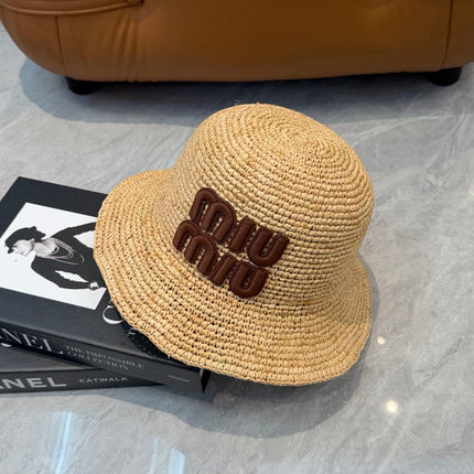 MIUMIU 26S STRAW BUCKET HAT 340667