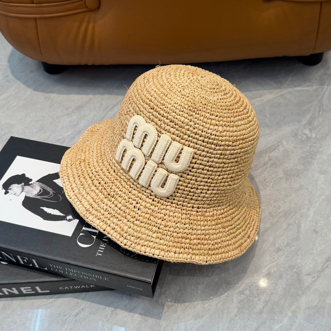 MIUMIU 26S STRAW BUCKET HAT 340668
