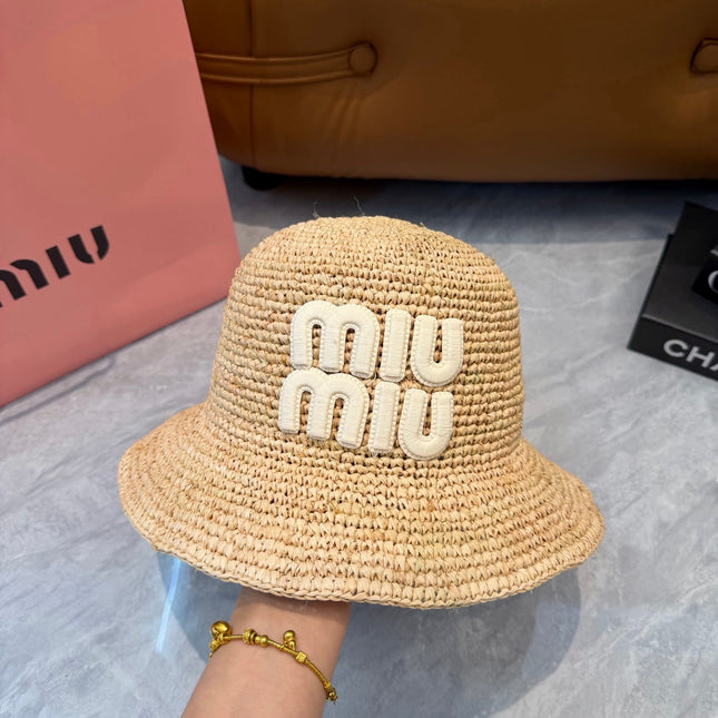 MIUMIU 26S STRAW BUCKET HAT 340668