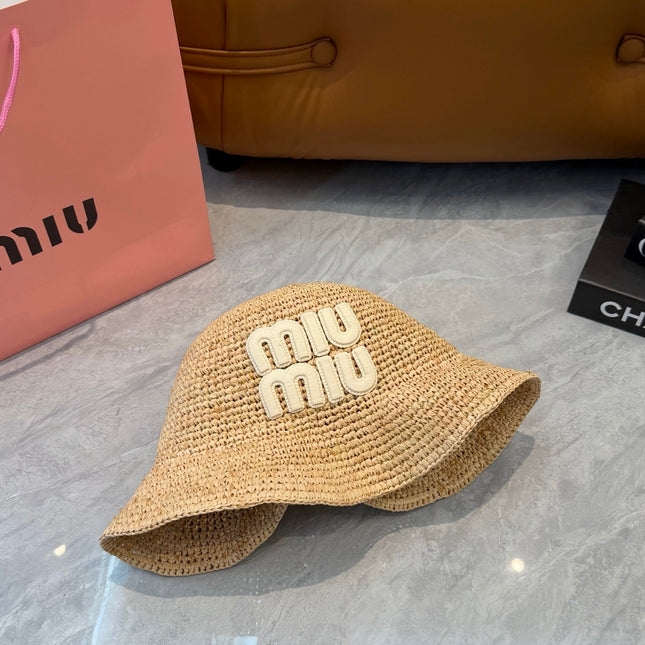 MIUMIU 26S STRAW BUCKET HAT 340668