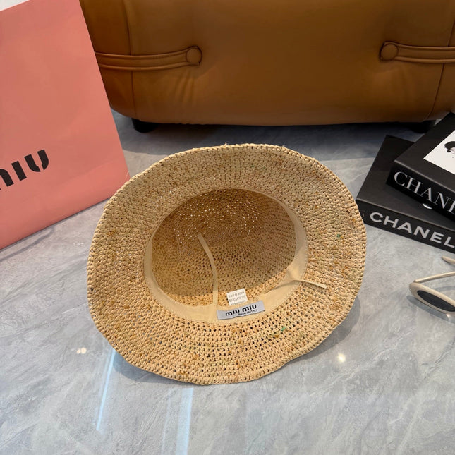 MIUMIU 26S STRAW BUCKET HAT 340668