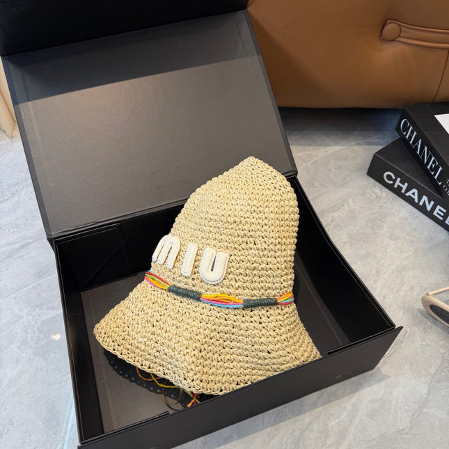 MIUMIU 26S STRAW BUCKET HAT 345226