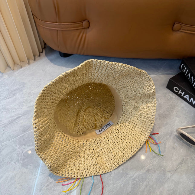 MIUMIU 26S STRAW BUCKET HAT 345226